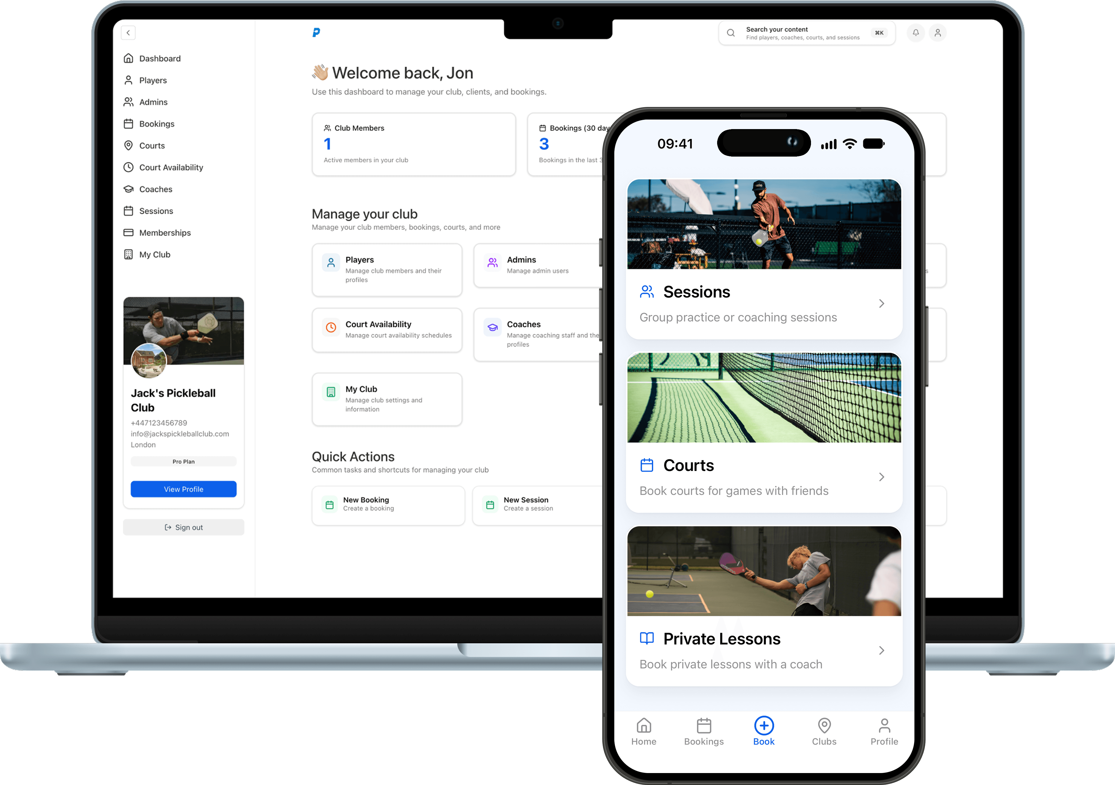 Court booking system built for pickleball